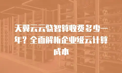 天翼云云骁智算收费多少一年？全面解析企业级云计算成本