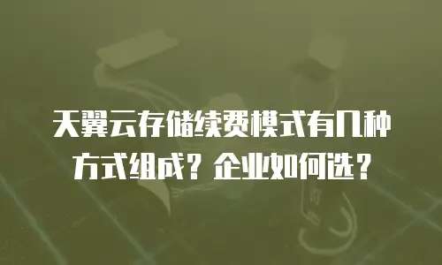 天翼云存储续费模式有几种方式组成？企业如何选？