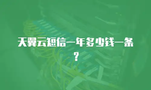 天翼云短信一年多少钱一条？