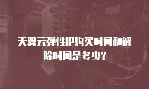天翼云弹性IP购买时间和解除时间是多少？