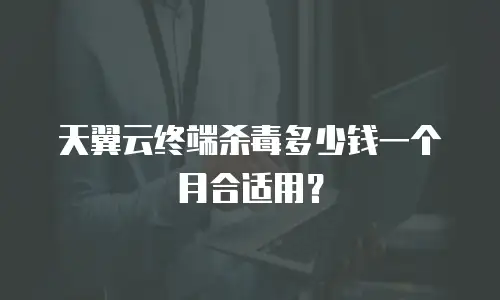 天翼云终端杀毒多少钱一个月合适用？
