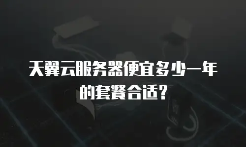 天翼云服务器便宜多少一年的套餐合适？