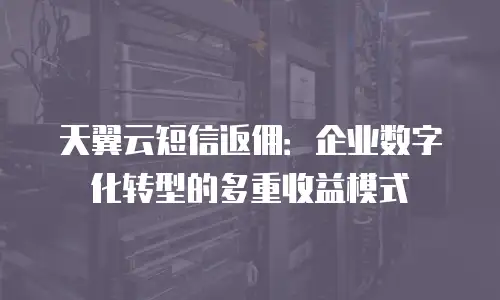 天翼云短信返佣：企业数字化转型的多重收益模式