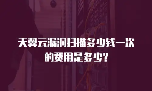 天翼云漏洞扫描多少钱一次的费用是多少？
