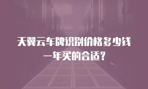 天翼云车牌识别价格多少钱一年买的合适？