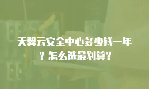 天翼云安全中心多少钱一年？怎么选最划算？