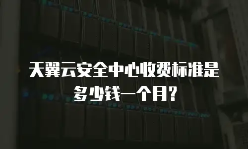 天翼云安全中心收费标准是多少钱一个月？