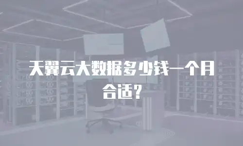 天翼云大数据多少钱一个月合适？