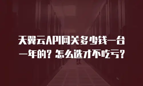 天翼云API网关多少钱一台一年的？怎么选才不吃亏？
