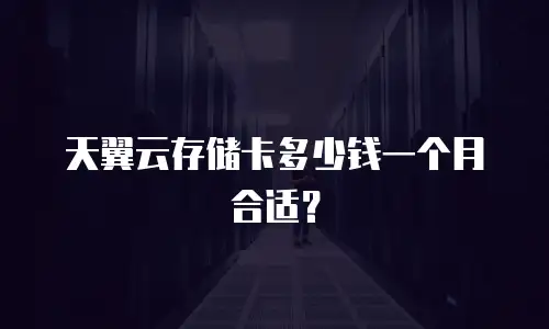天翼云存储卡多少钱一个月合适？