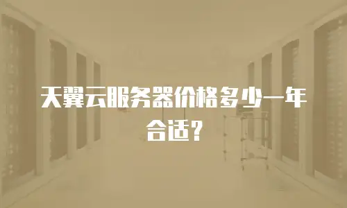 天翼云服务器价格多少一年合适？