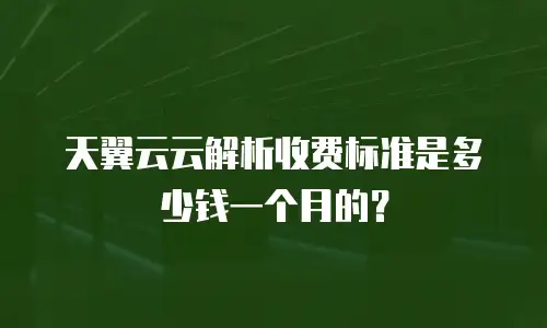 天翼云云解析收费标准是多少钱一个月的？