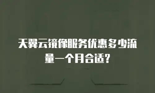 天翼云镜像服务优惠多少流量一个月合适？