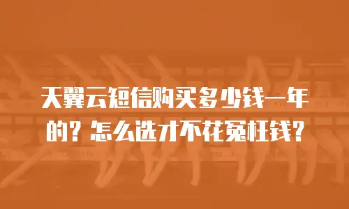 天翼云短信购买多少钱一年的？怎么选才不花冤枉钱？