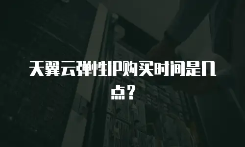 天翼云弹性IP购买时间是几点？