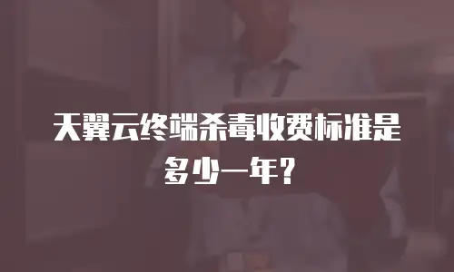 天翼云终端杀毒收费标准是多少一年？