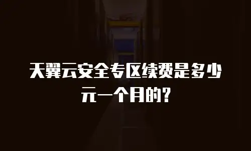 天翼云安全专区续费是多少元一个月的？