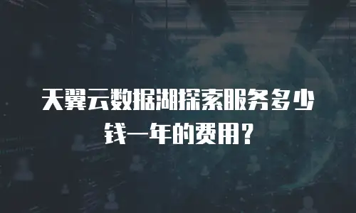 天翼云数据湖探索服务多少钱一年的费用？
