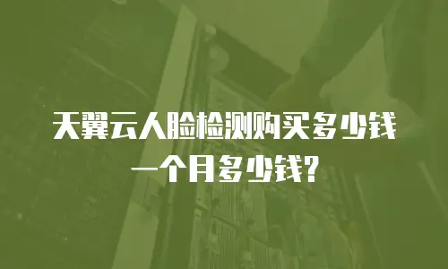 天翼云人脸检测购买多少钱一个月多少钱？