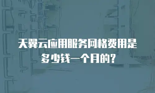 天翼云应用服务网格费用是多少钱一个月的？