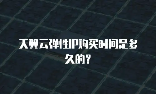 天翼云弹性IP购买时间是多久的？
