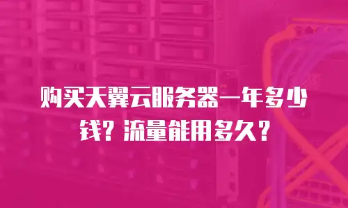 购买天翼云服务器一年多少钱？流量能用多久？
