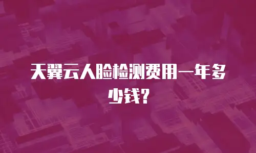 天翼云人脸检测费用一年多少钱？