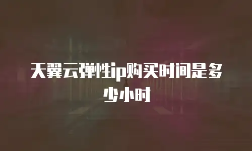 天翼云弹性ip购买时间是多少小时