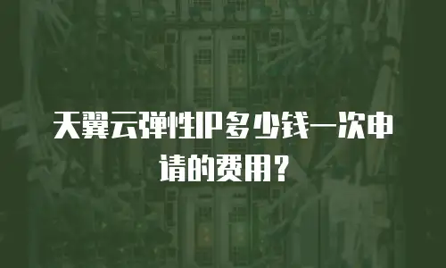 天翼云弹性IP多少钱一次申请的费用？