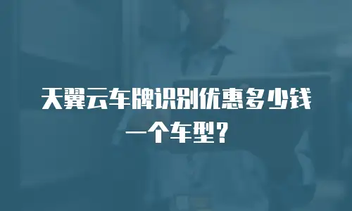 天翼云车牌识别优惠多少钱一个车型？