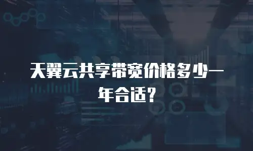 天翼云共享带宽价格多少一年合适？