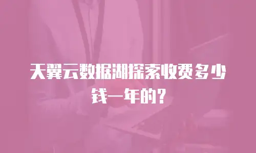 天翼云数据湖探索收费多少钱一年的？