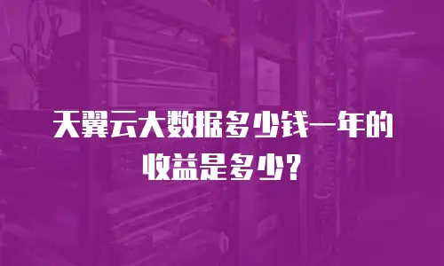 天翼云大数据多少钱一年的收益是多少？