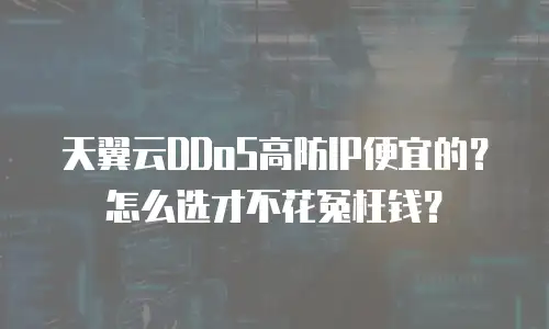 天翼云DDoS高防IP便宜的？怎么选才不花冤枉钱？