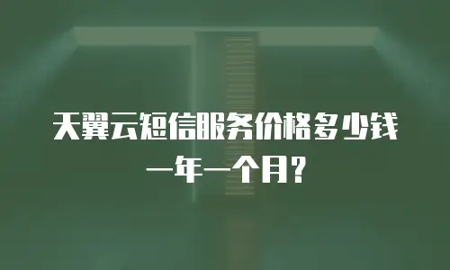 天翼云短信服务价格多少钱一年一个月？