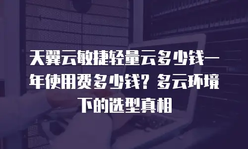 天翼云敏捷轻量云多少钱一年使用费多少钱？多云环境下的选型真相