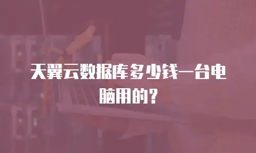 天翼云数据库多少钱一台电脑用的？
