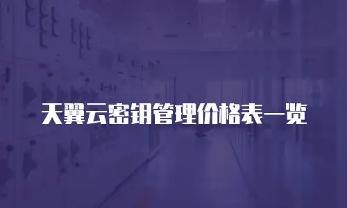 天翼云密钥管理价格表一览
