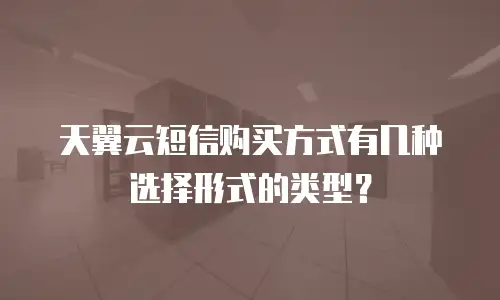 天翼云短信购买方式有几种选择形式的类型？
