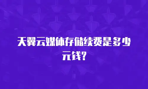 天翼云媒体存储续费是多少元钱？