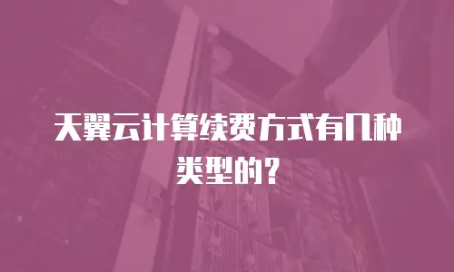 天翼云计算续费方式有几种类型的？