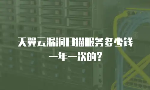 天翼云漏洞扫描服务多少钱一年一次的？