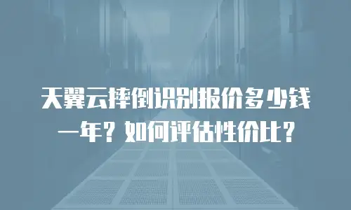 天翼云摔倒识别报价多少钱一年？如何评估性价比？