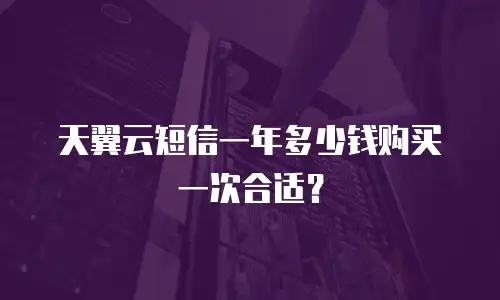 天翼云短信一年多少钱购买一次合适？