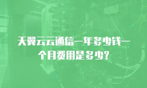 天翼云云通信一年多少钱一个月费用是多少？