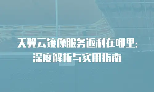 天翼云镜像服务返利在哪里：深度解析与实用指南
