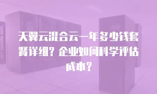 天翼云混合云一年多少钱套餐详细？企业如何科学评估成本？