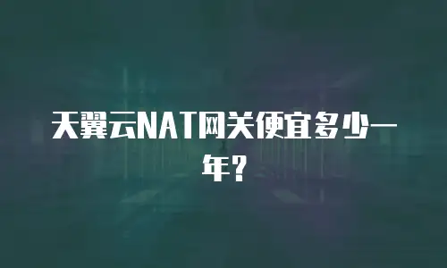 天翼云NAT网关便宜多少一年？