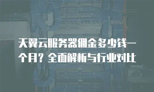 天翼云服务器佣金多少钱一个月？全面解析与行业对比