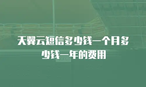 天翼云短信多少钱一个月多少钱一年的费用